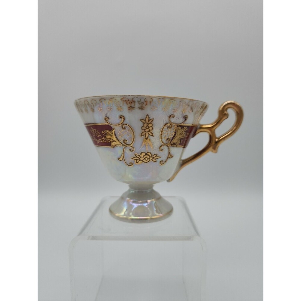 Lefton China Lusterware 110 Gold Trimmed Footed Pedestal Teacup Fancy!